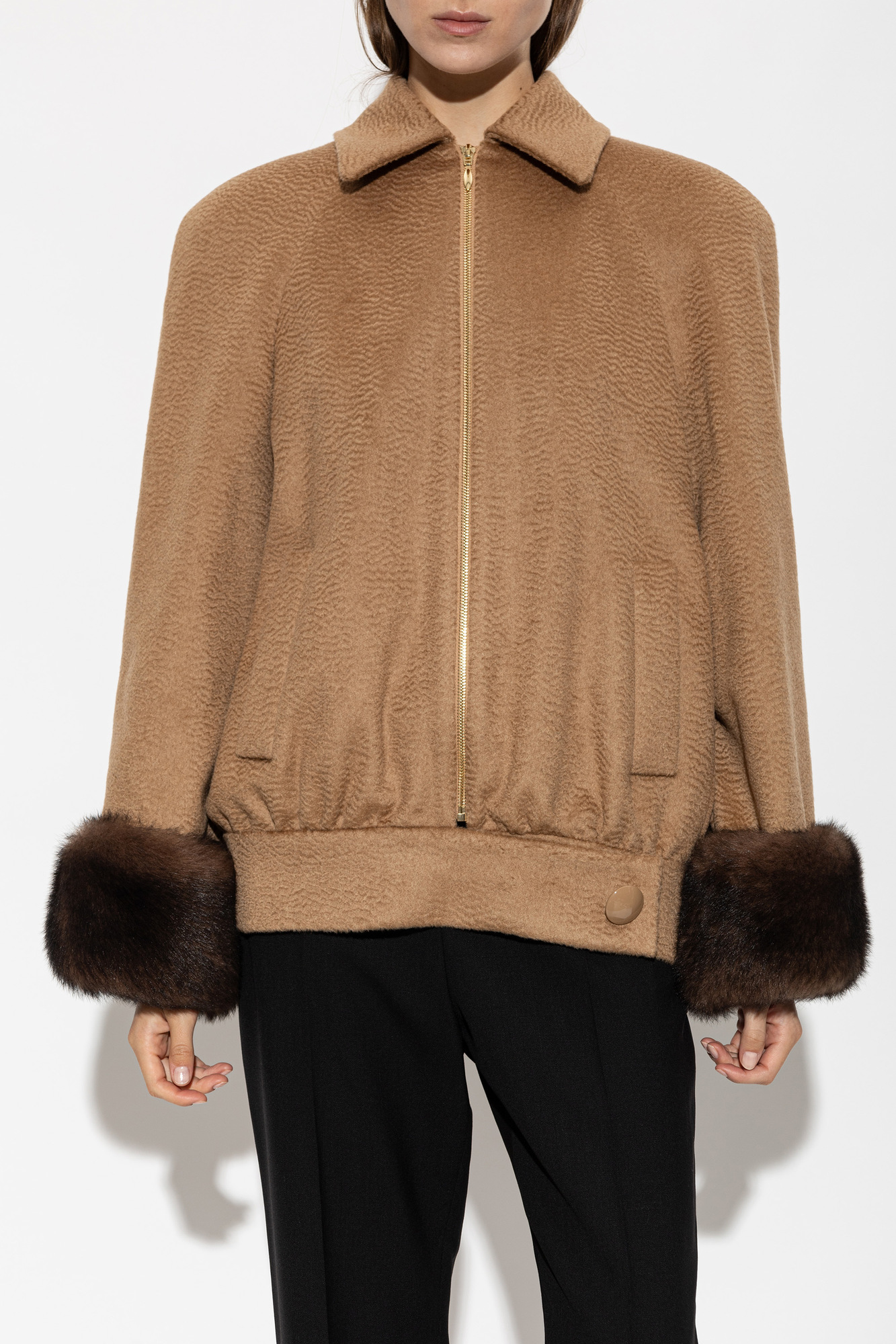 Valentino Garavani Wool jacket with fur cuffs | Women's | Vitkac